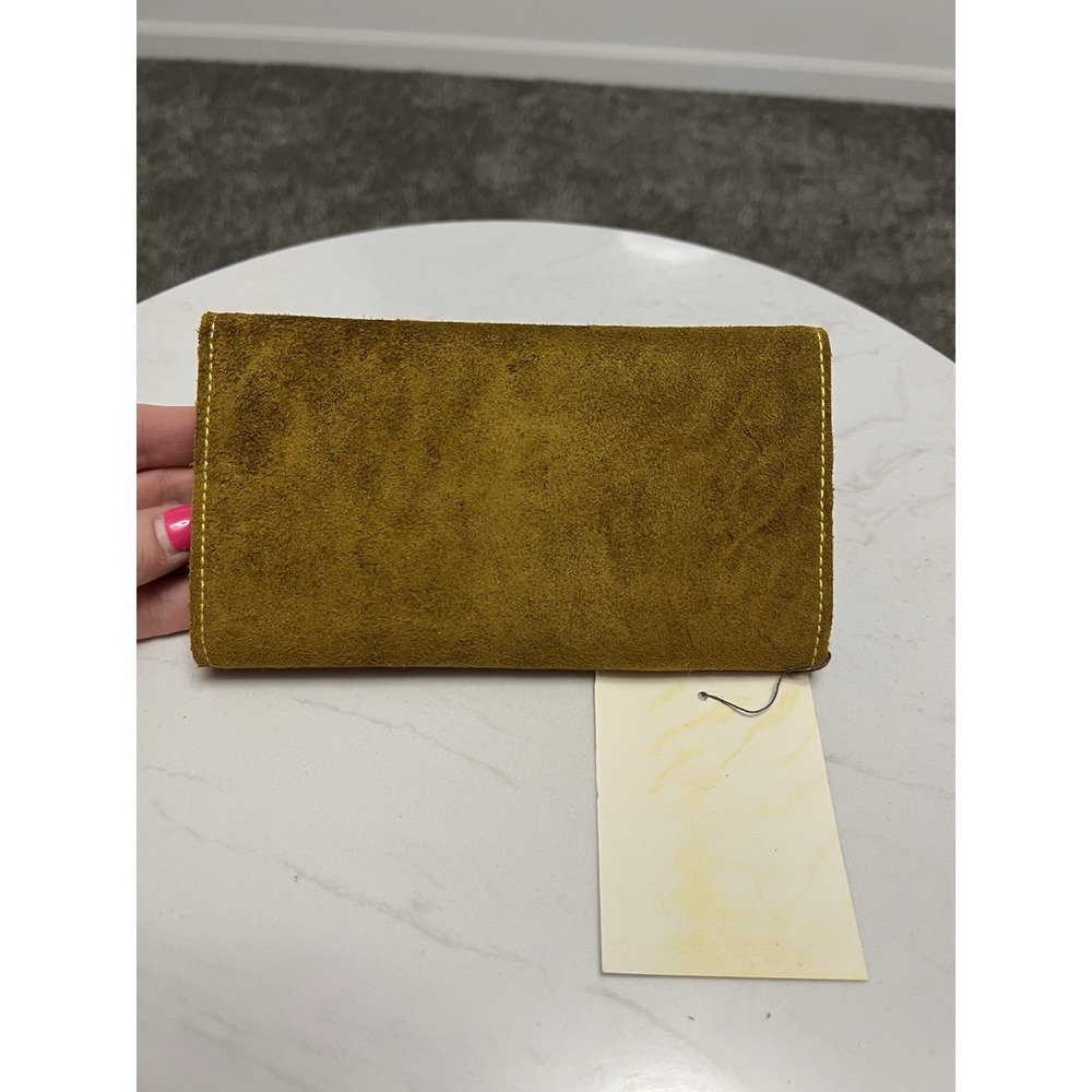 Vintage 1970s Suede Leather Wallet Clutch Made in Hong Kong NOS - Picture 9 of 15